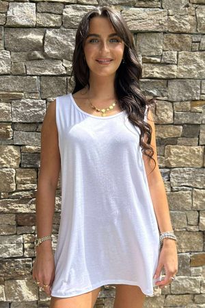 Essential Jersey Layering Vest White